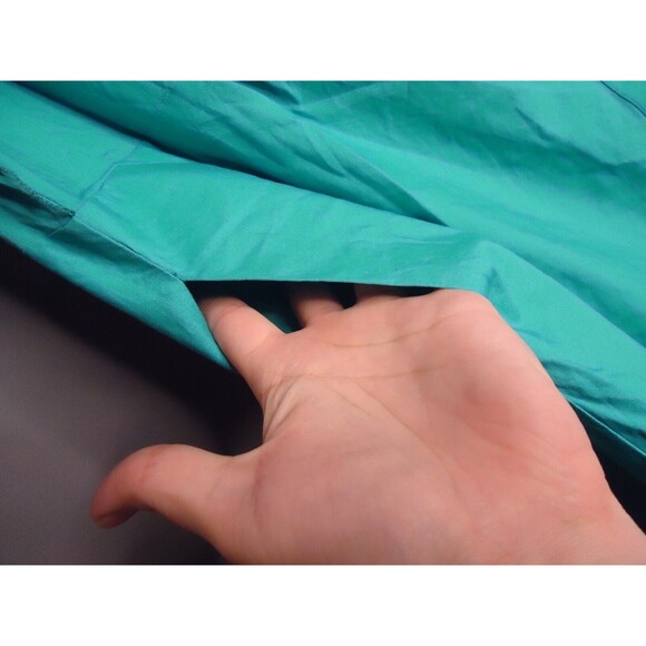 Liz Claiborne V Neck Midi Shirt Dress Button Front Ruffled Size 20w Aqua Pockets - Picture 5 of 10